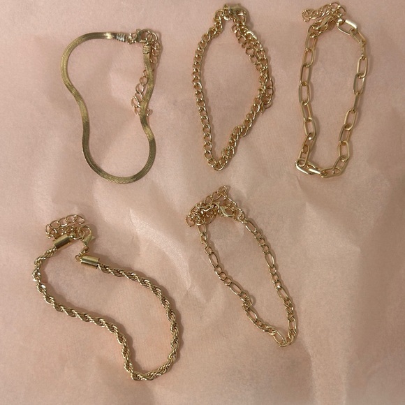 Fashion Jewelry Gold Layered Multi-Bracelet stack - Picture 2 of 3